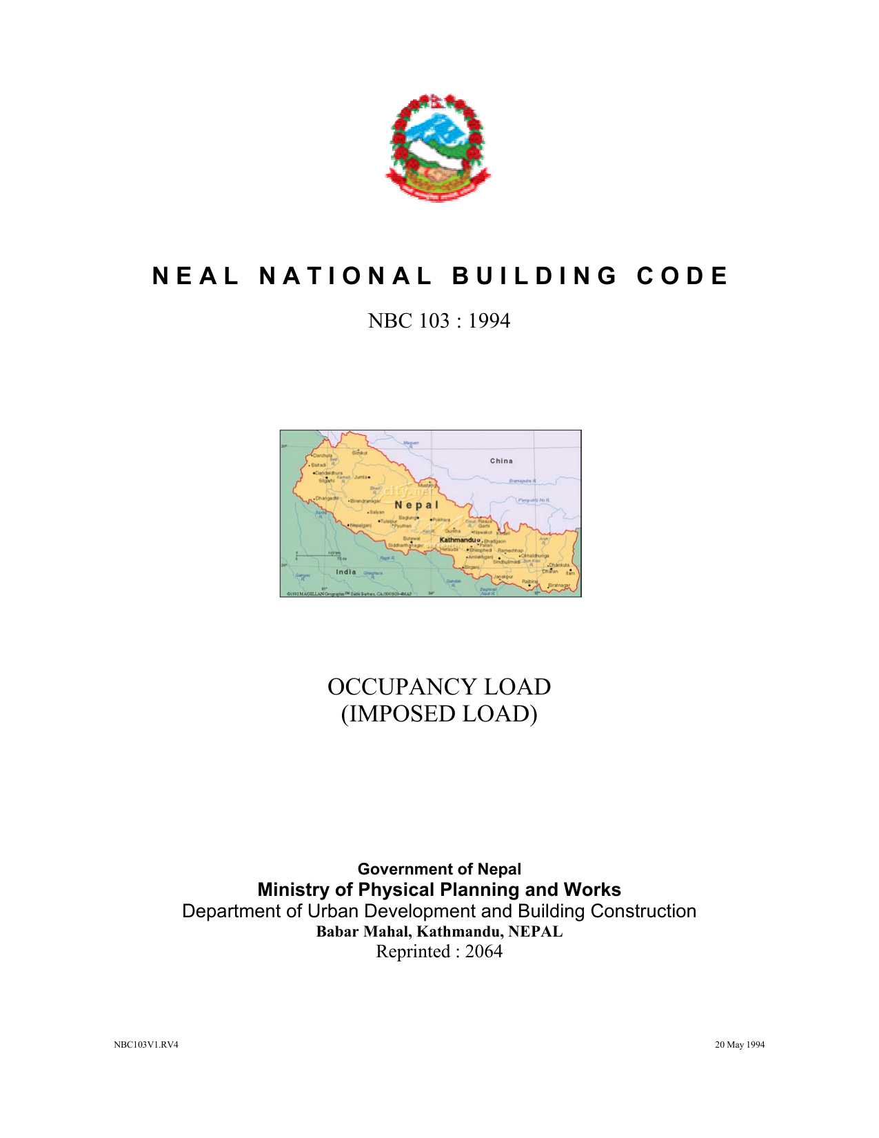 NBC 103: Occupancy Load (Imposed Load)