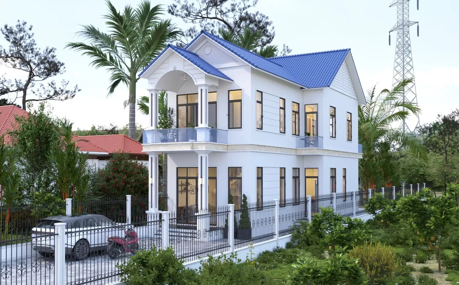 Exterior Villa Scene — preview 1, by Duy (cgtips)