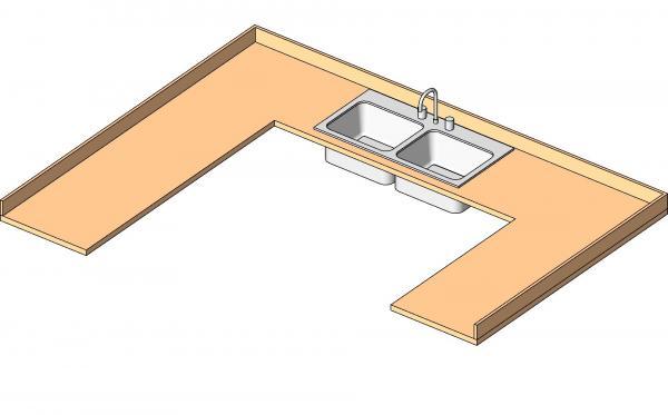 Countertop U-shape with Sink