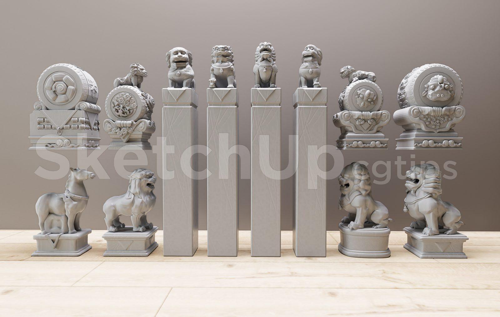 Chinese Guardian Lion Statue