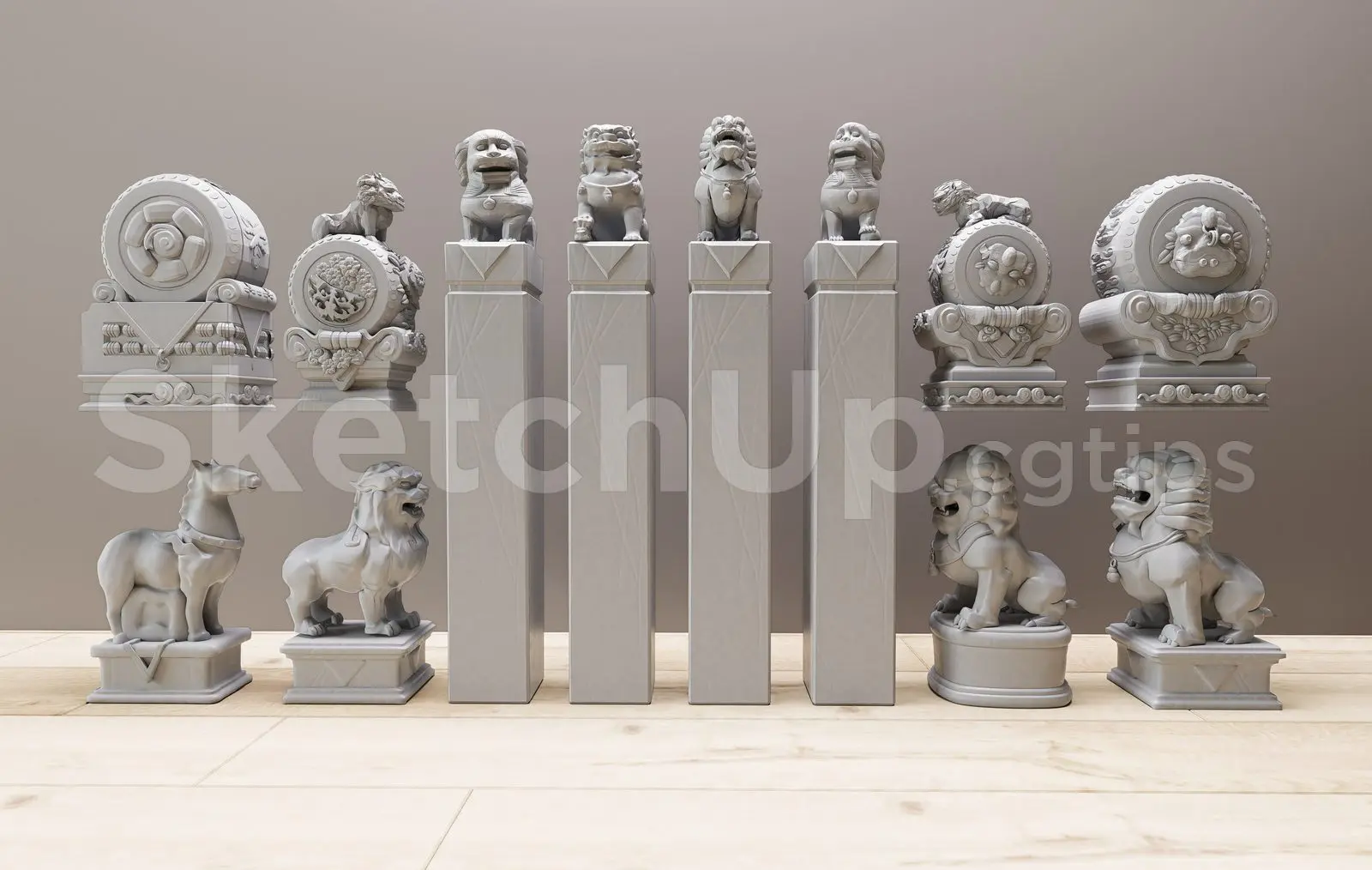 Chinese Guardian Lion Statue