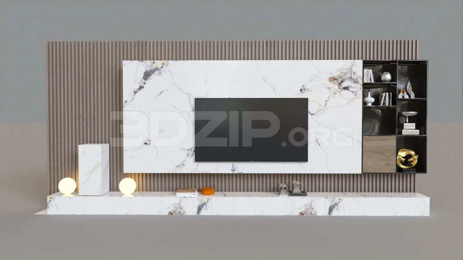 Tv wall — preview 1 (3dzip, CC0)