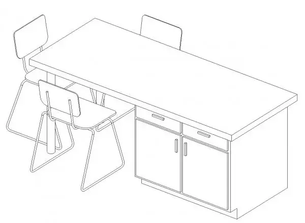 Counter Top-Island-W-Cabinet Under-W-Seating
