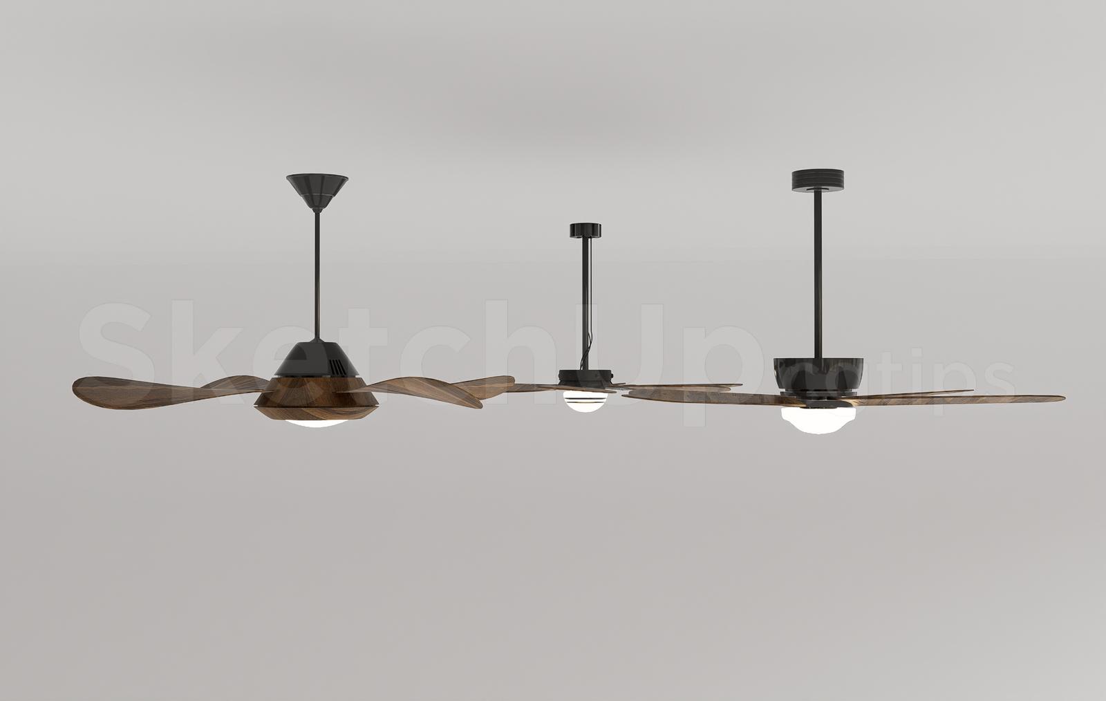 Modern Indoor Ceiling Fan with LED Lamp
