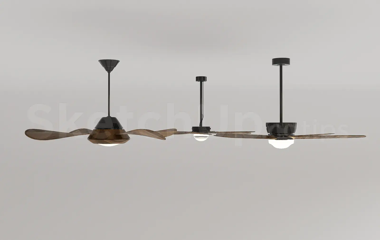 Modern Indoor Ceiling Fan with LED Lamp