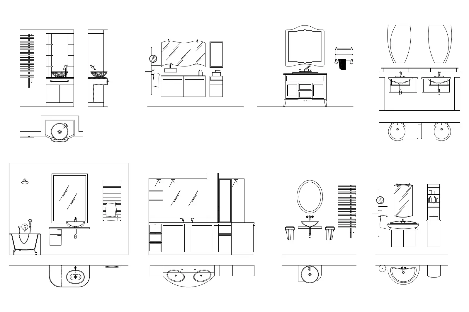 Lavatory and bathroom elevation