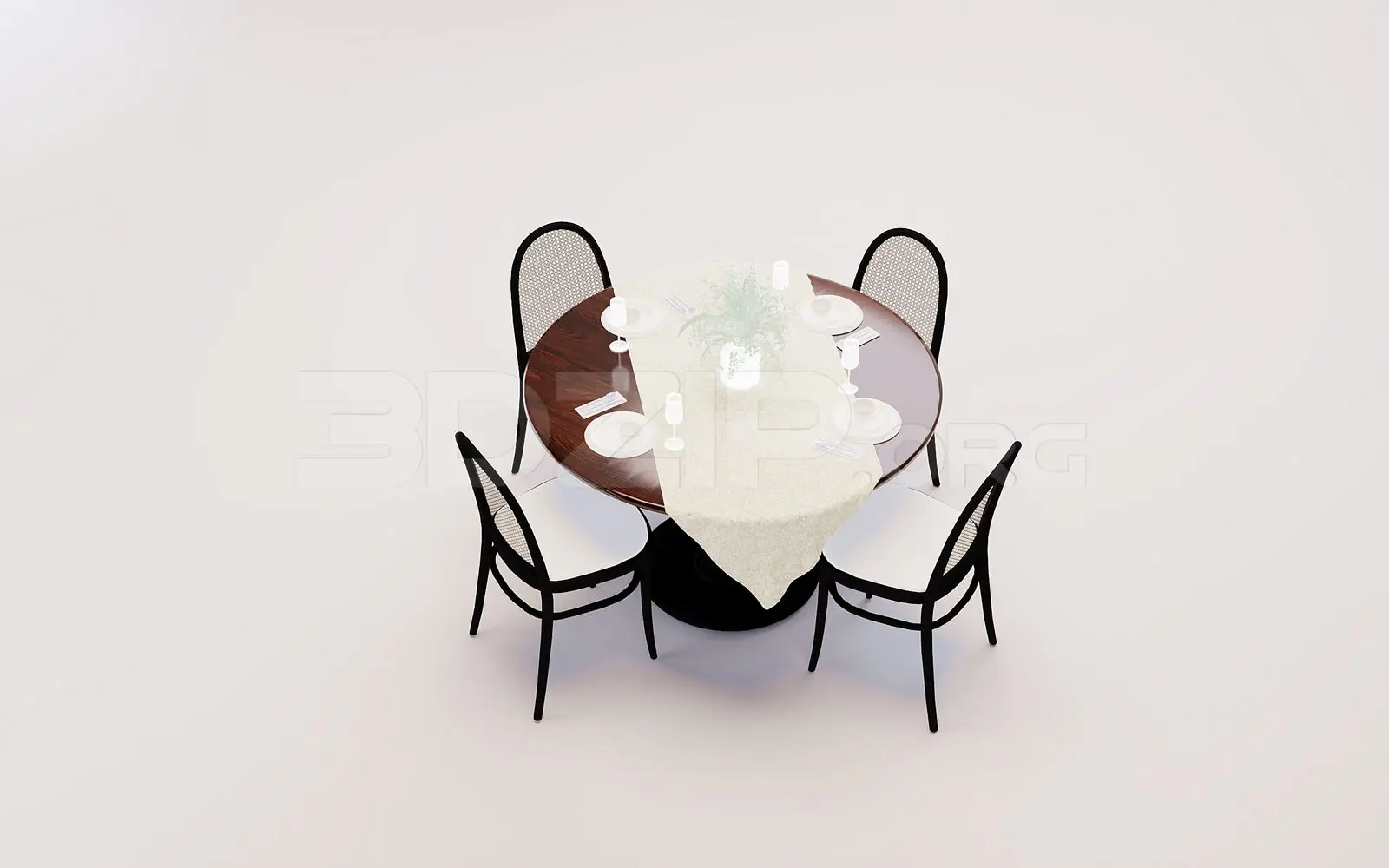 Dining Table & Chair Model for Interior Design