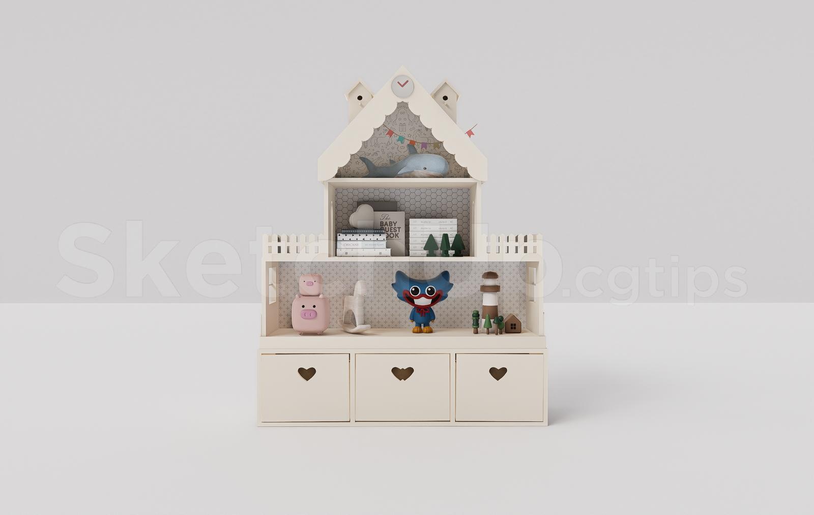 Childrens Dollhouse Storage Shelf