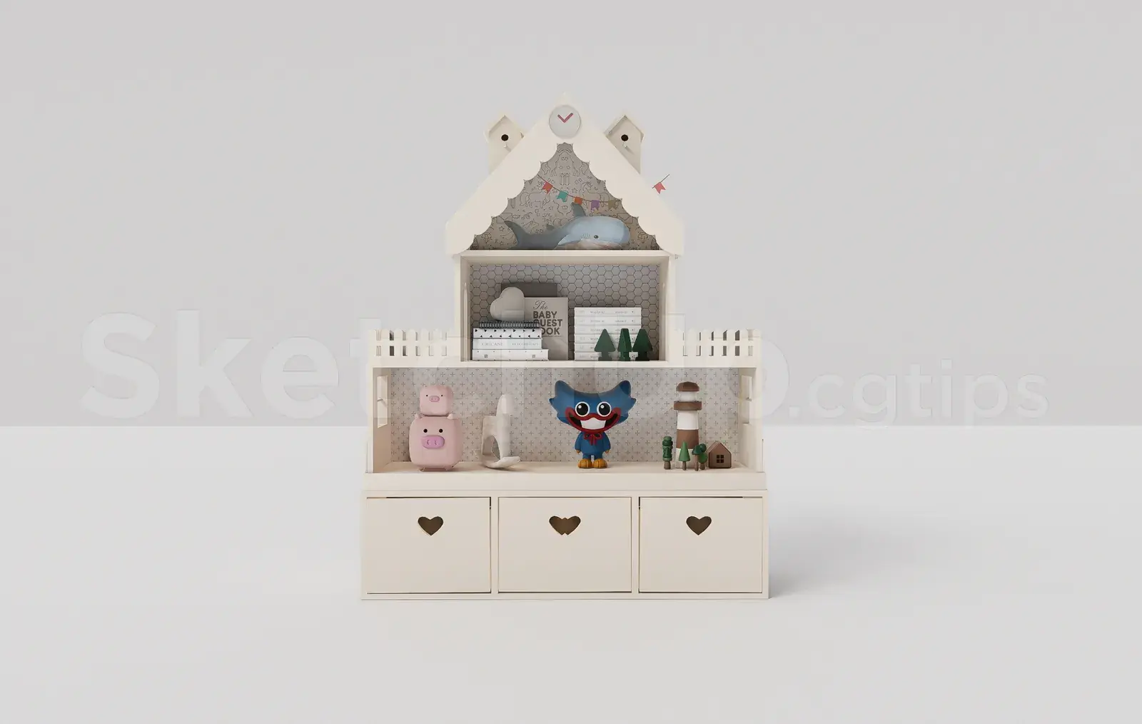 Childrens Dollhouse Storage Shelf