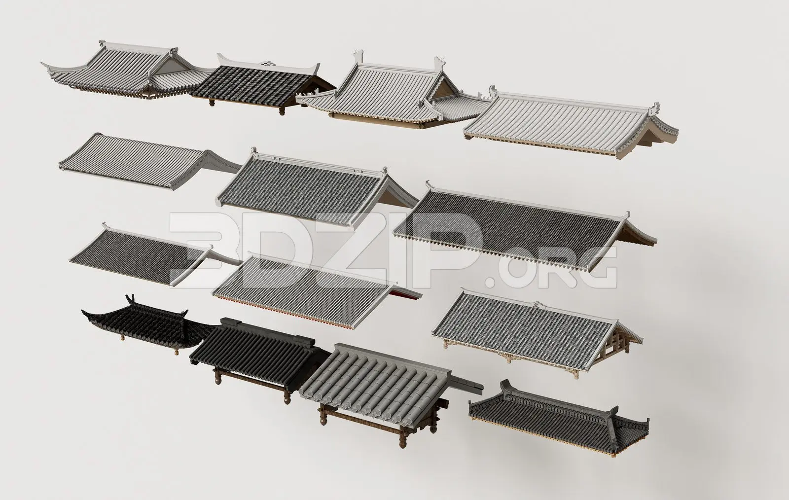 Traditional Asian Roof — preview 1 (3dzip)