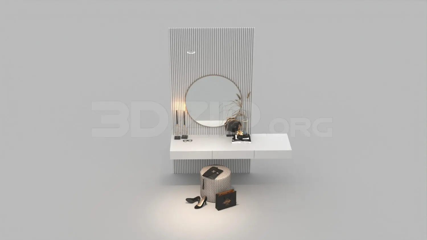 Dressing Table — preview 1, by Long (3dzip, CC0)