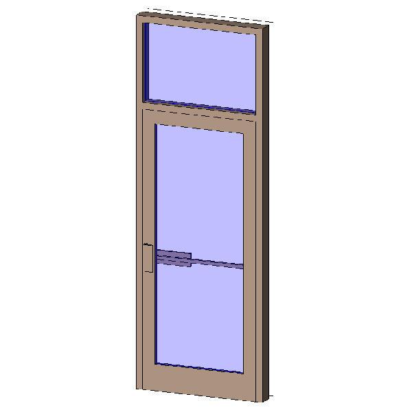 Single Interior Aluminum Door with Transom
