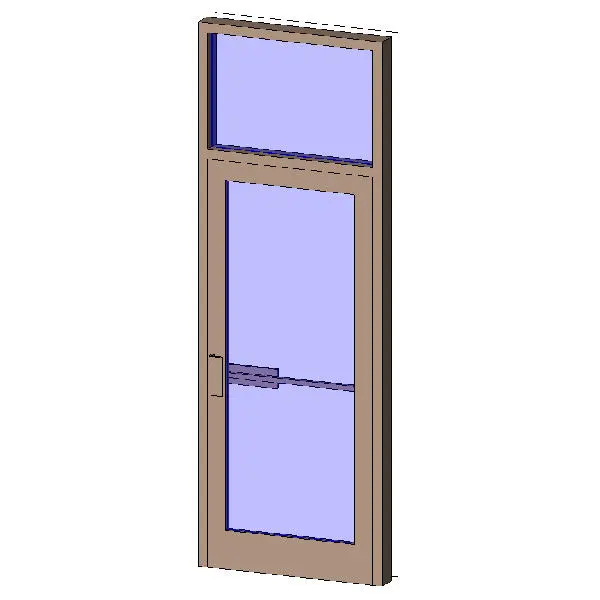 Single Interior Aluminum Door with Transom