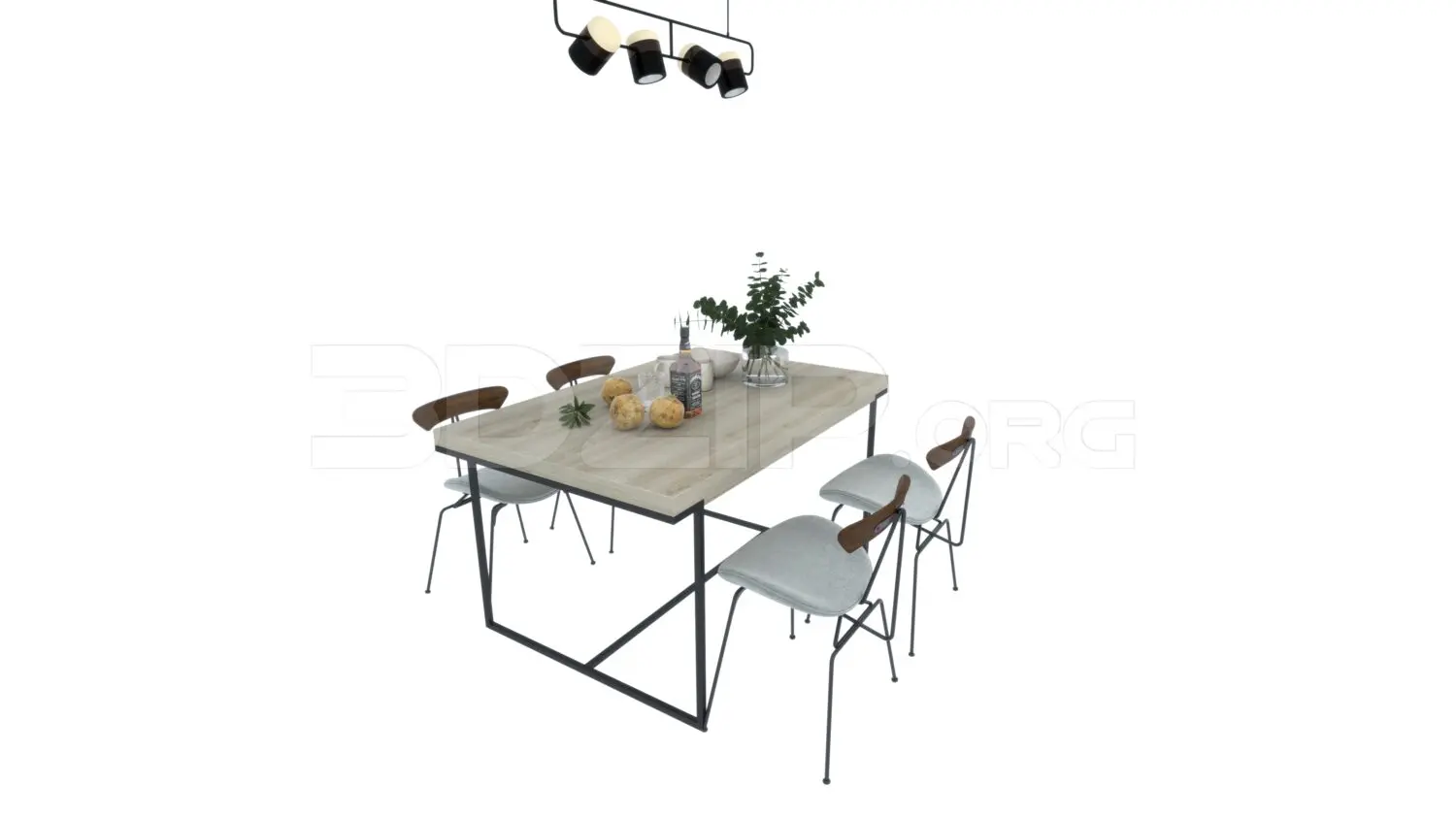 Dining Table And Chair — preview 1, by Luong Thuy (3dzip, CC0)