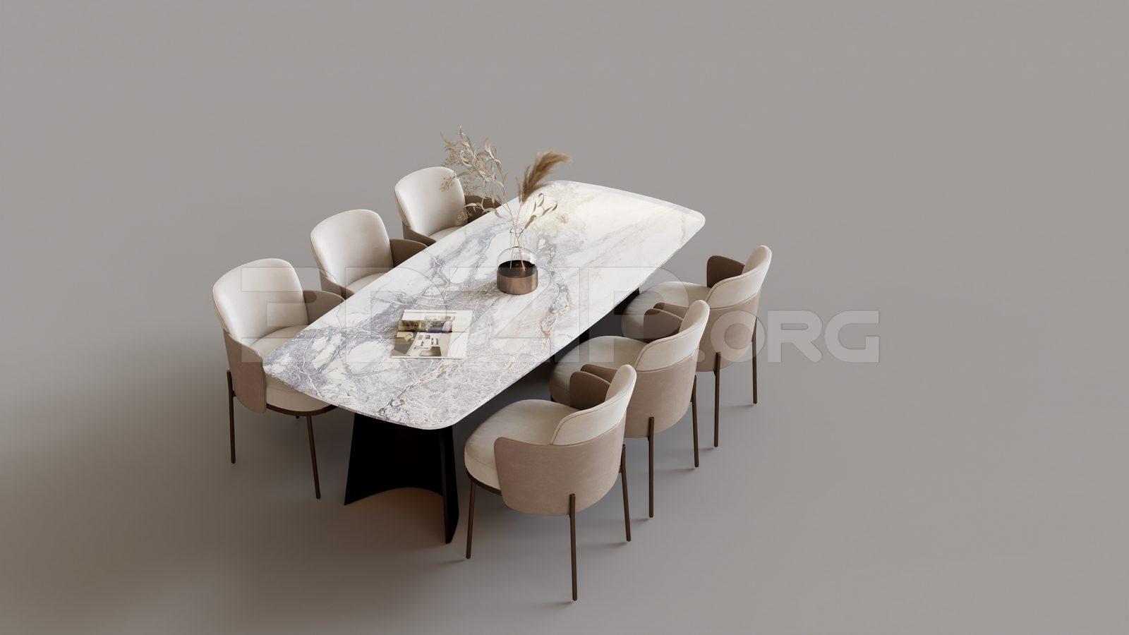 Dining Table And Chair — preview 1 (3dzip)