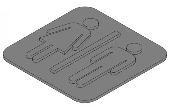 Toilet Sign — preview 1, by Adriano Lara (RevitCity, CC0)