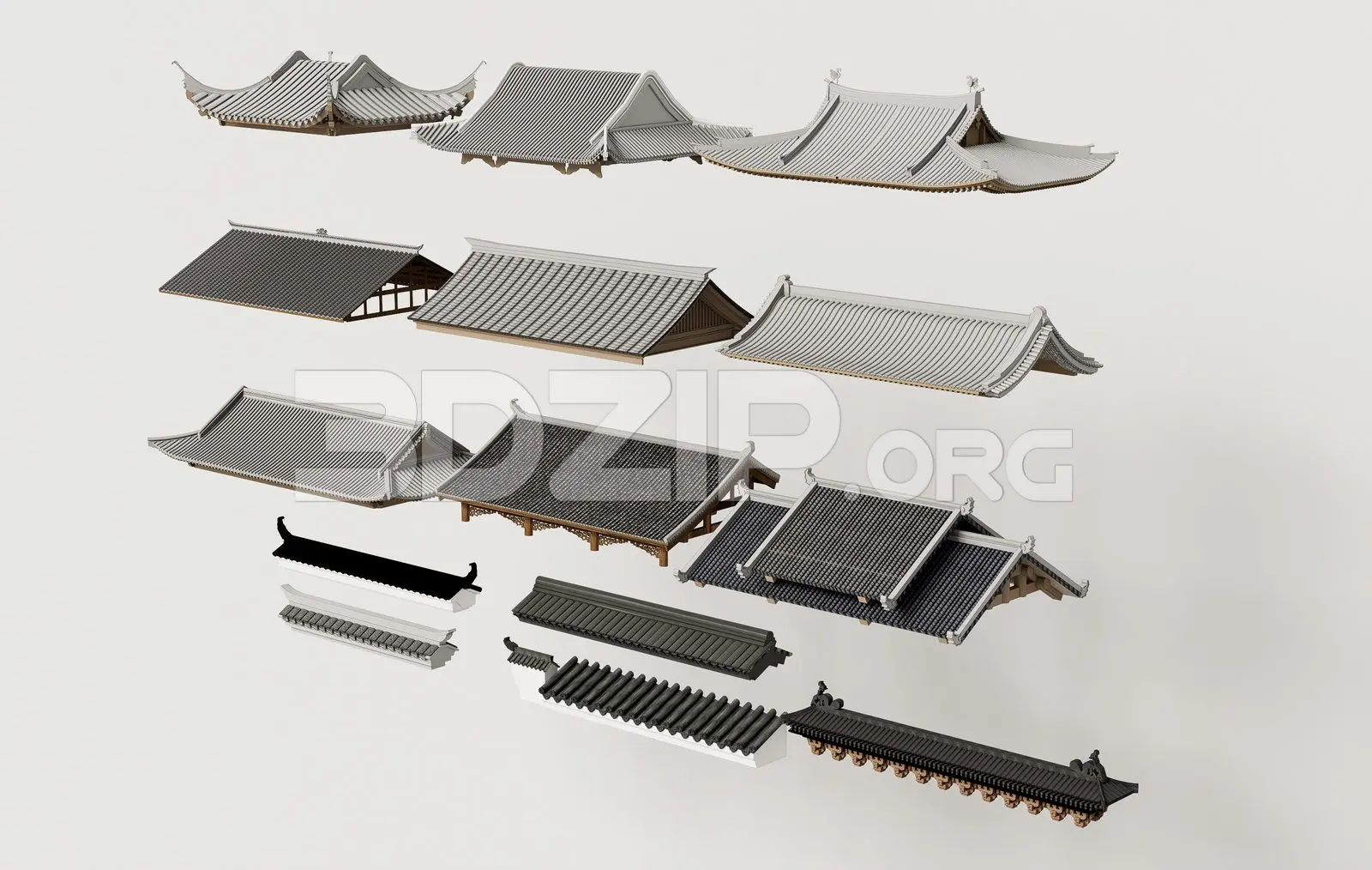 Traditional Asian Roof — preview 1 (3dzip)