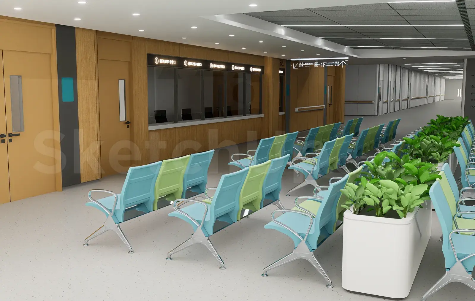 Modern Hospital Waiting Area