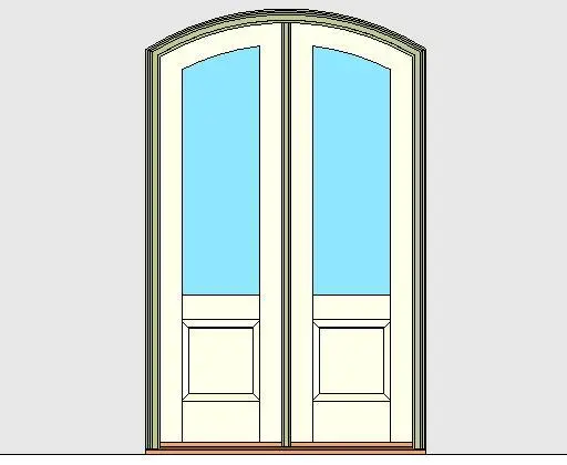 Kolbe Ultra Series Segment Head Inswing Door 2-Wide 1-Panel Oak Sill Units