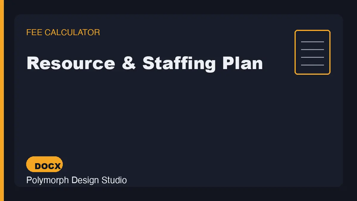 Resource & Staffing Plan