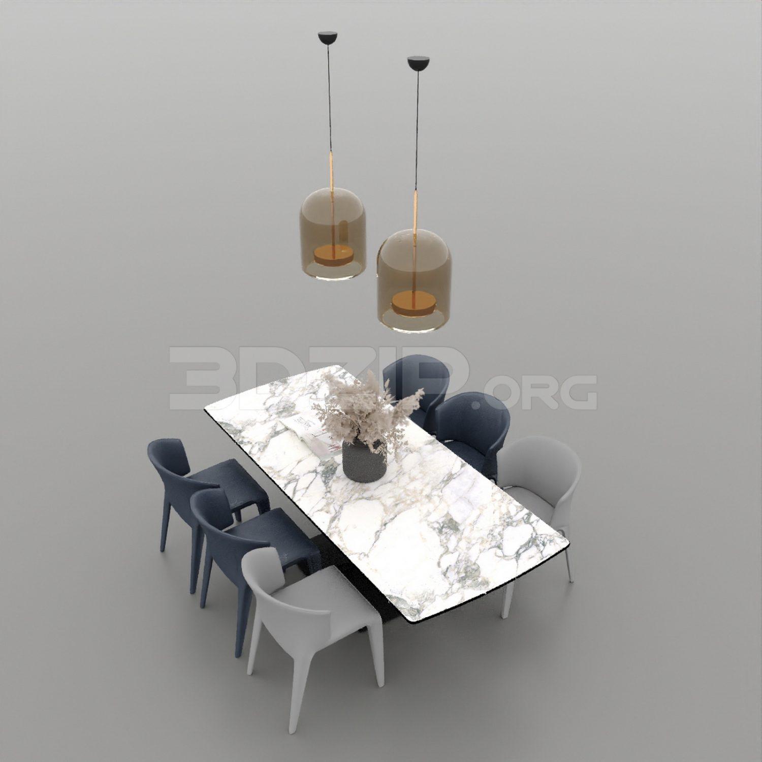 Dining Table And Chair — preview 1, by Hoang Nguyen (3dzip)