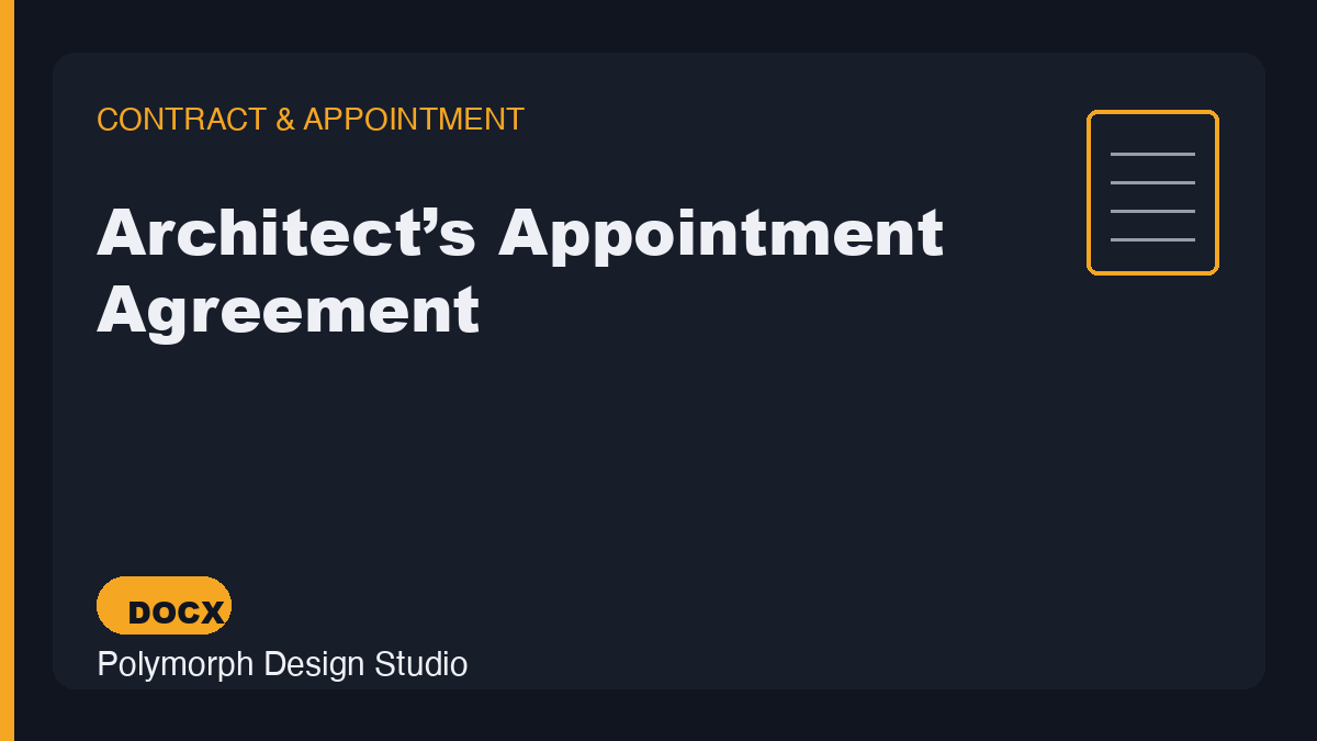 Architect’s Appointment Agreement