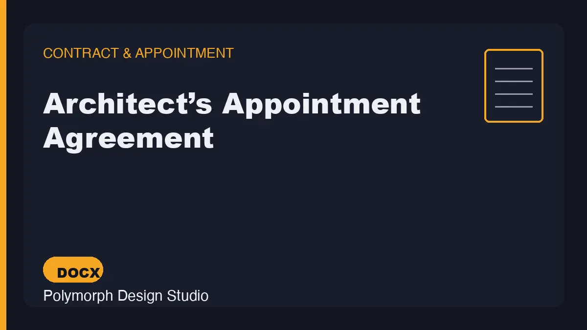 Architect’s Appointment Agreement