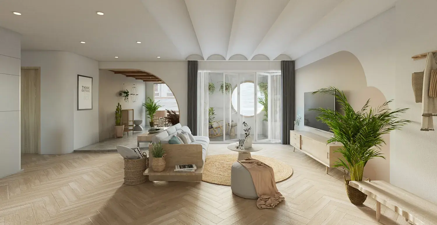 Interior Tropical Home Scene