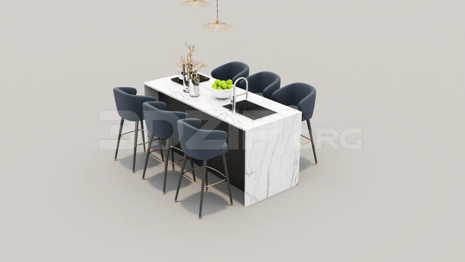 Kitchen Island — preview 1 (3dzip, CC0)