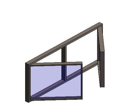 Cutain wall window - double panel halfly opened