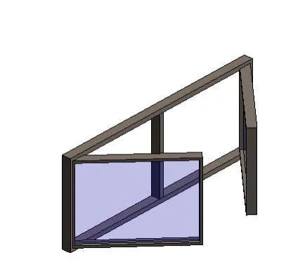 Cutain wall window - double panel halfly opened