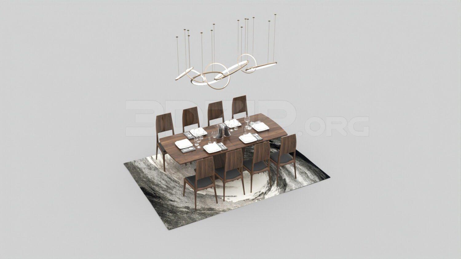 Dining Table And Chair — preview 1 (3dzip)