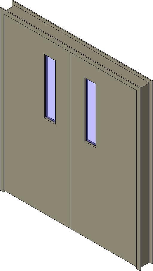 Double Doors w Vision Lites - HM DW Frame