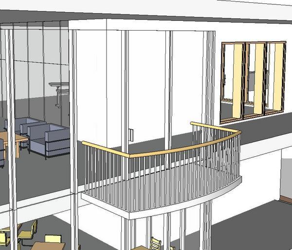 Balcony with rounded front