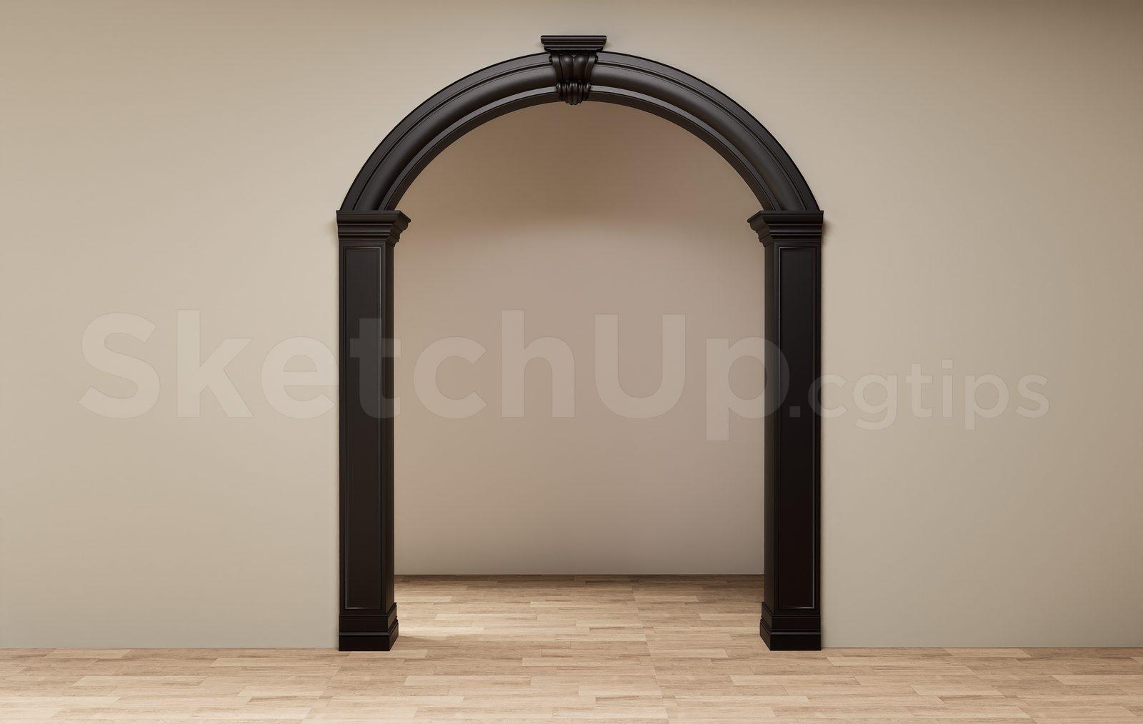 Classic Wooden Arched Doorway