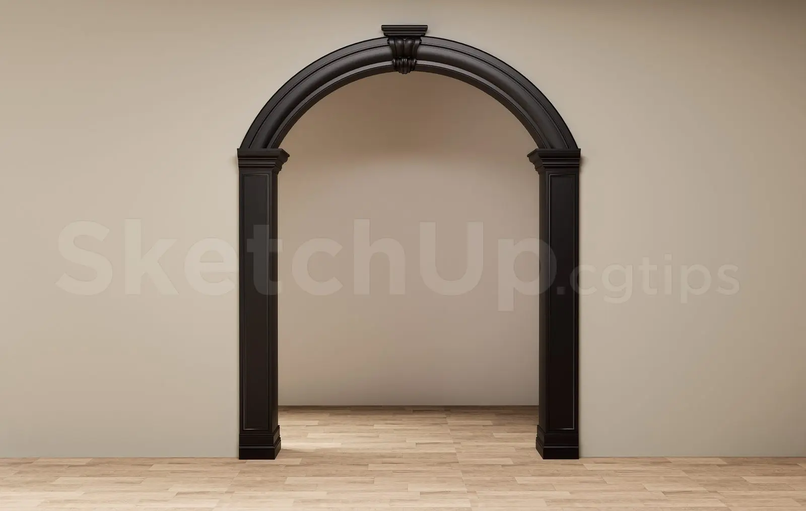Classic Wooden Arched Doorway