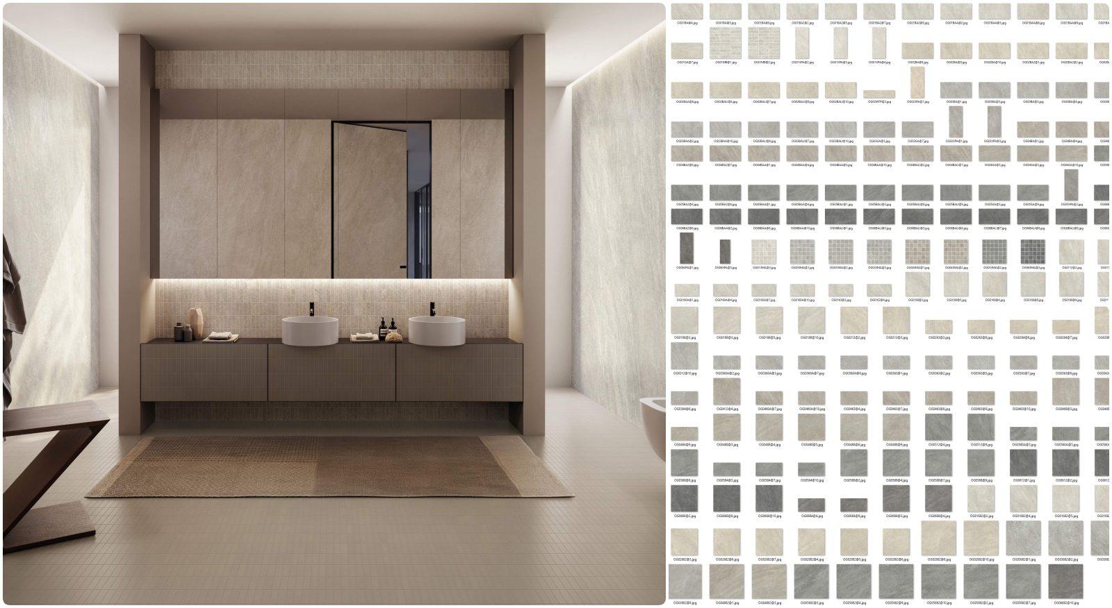 Granite & Porcelain Tile Texture Map Collection in Gray–Beige Tones