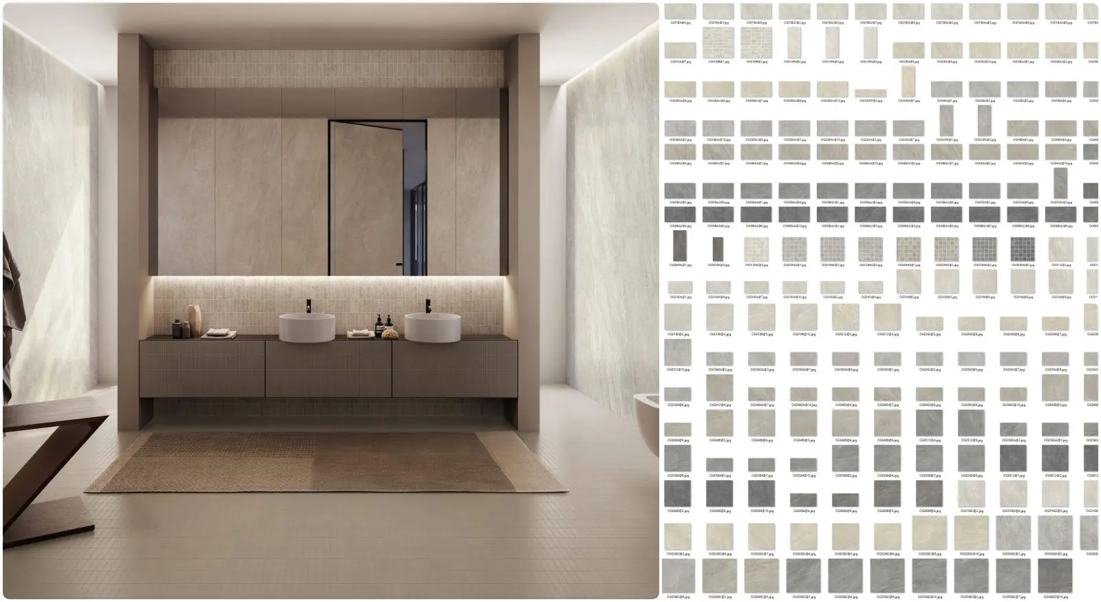 Granite & Porcelain Tile Texture Map Collection in Gray–Beige Tones — preview 1 (3dzip)