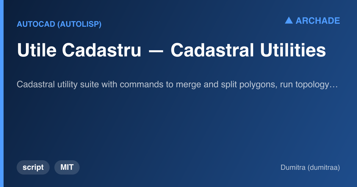 Utile Cadastru — Cadastral Utilities