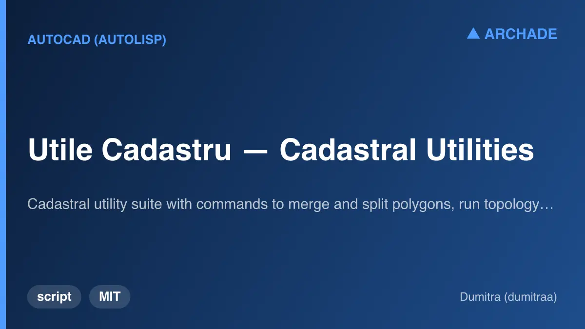 Utile Cadastru — Cadastral Utilities