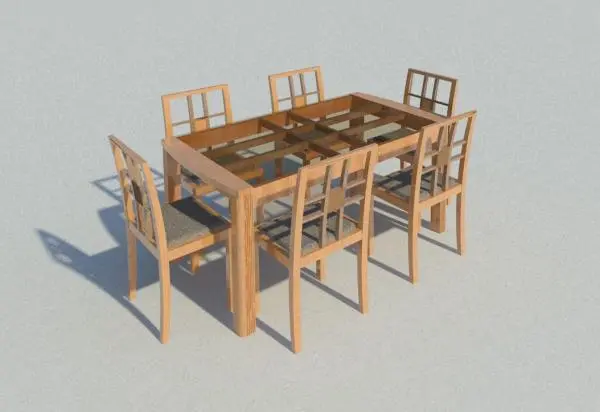 Dinning Room Table and Chairs — preview 1, by bradley911 (RevitCity, CC0)
