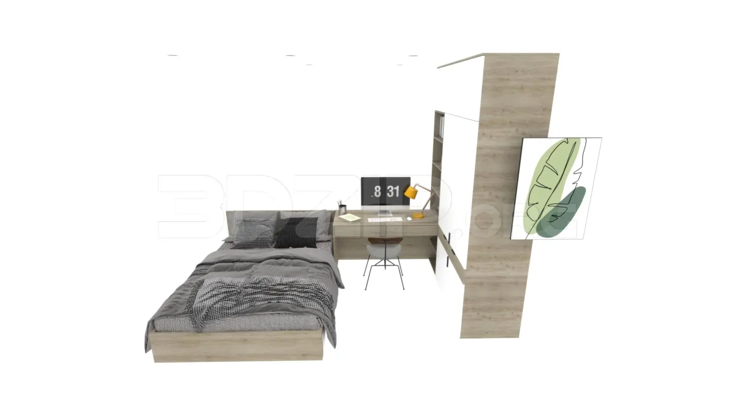 Bed — preview 1, by Luong Thuy (3dzip, CC0)
