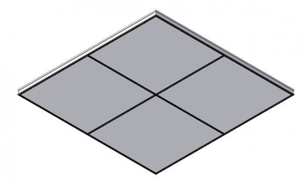 Blue Metal-Bolt Slot T Grid Ceiling System PL4