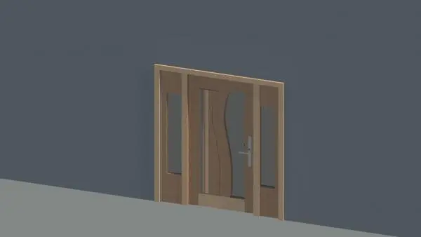 Contemporary door with side lights