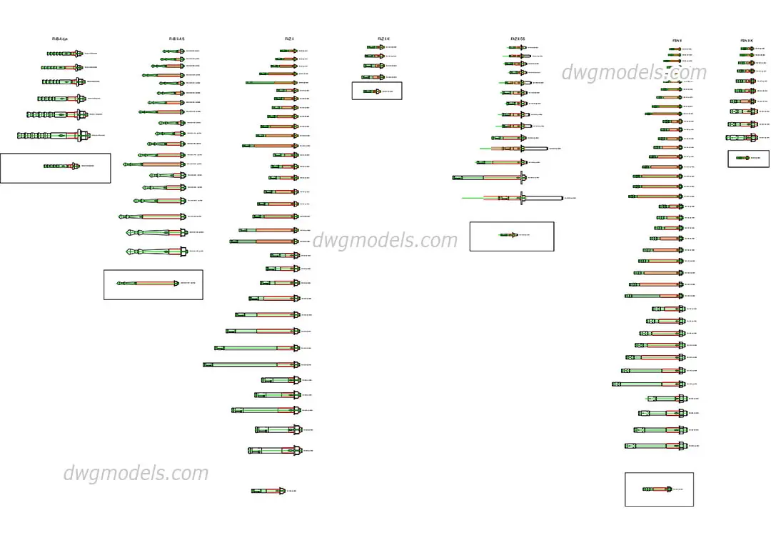 Fischer Anchors Base and Dynamic Blocks — preview 1 (dwgmodels.com, CC0)