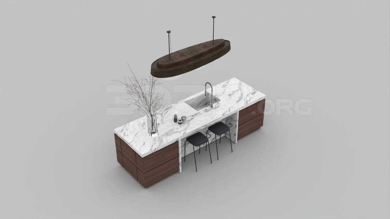 Kitchen Island — preview 1 (3dzip, CC0)