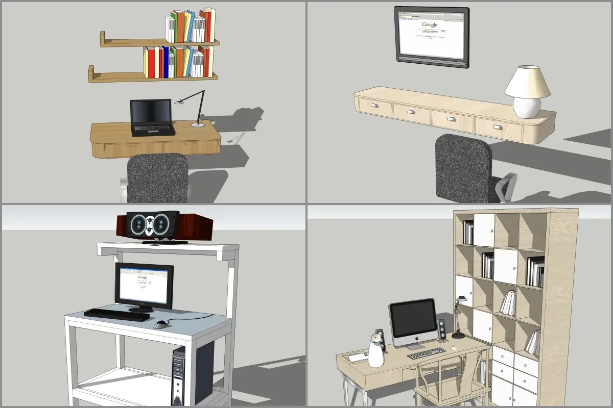 Combo Study Modern Desk