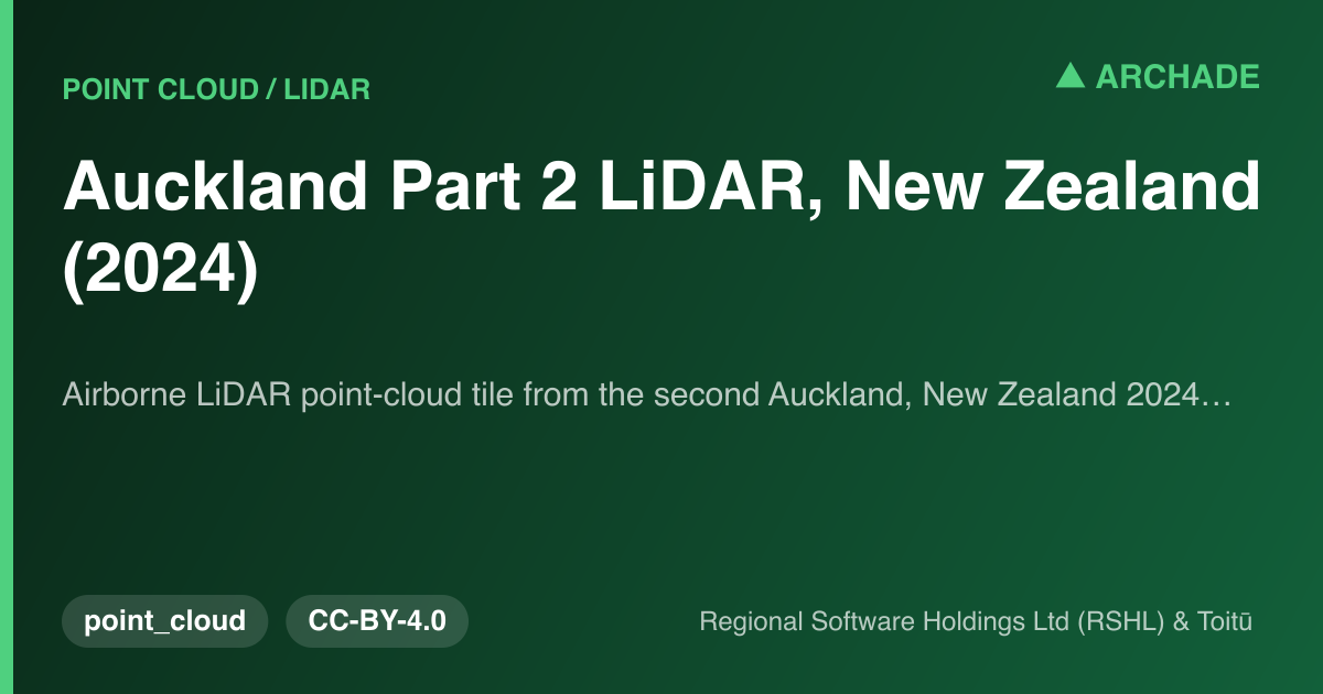 Auckland Part 2 LiDAR, New Zealand (2024) — preview 1