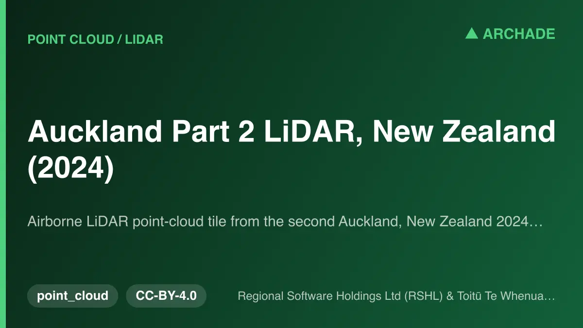 Auckland Part 2 LiDAR, New Zealand (2024)