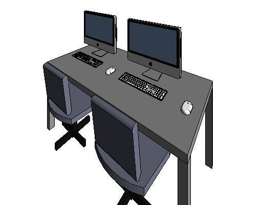 2 Seat computer desk